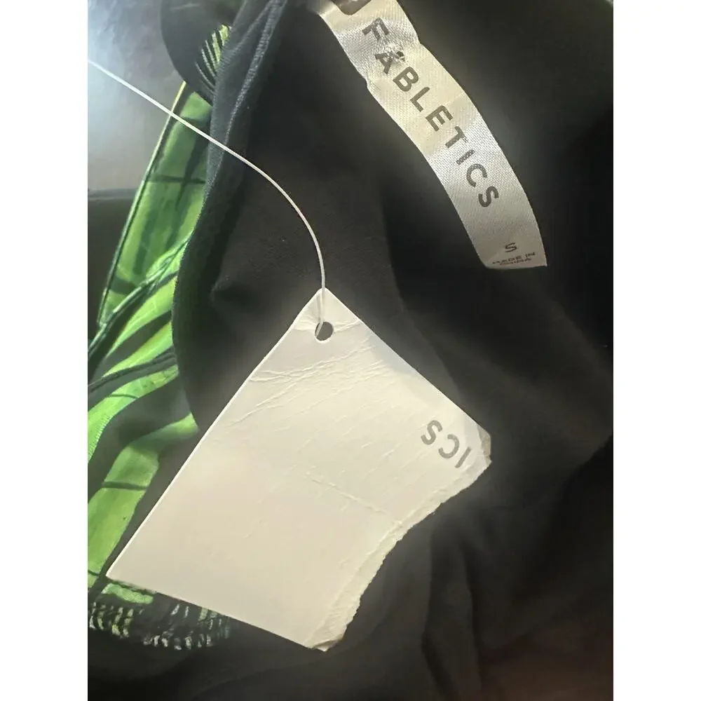NWT Fabletics Malindi Criss Cross Cut Out Strappy Dress Green Black Leaves Small - Picture 7 of 14